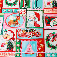 Maison de Fabric ”NOEL” サンタ柄プリン生地 サンタブラック 巾110cm×1mカット販売 NL-SANTA（直送品）