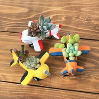 チャーム (観葉植物)おまかせプチ多肉2種植え ひこうきポット 鉢色おまかせ(1鉢) 346686 1個（直送品）