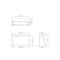 【軒先渡し】ニシキ工業 カウンターテーブル 幅1200×奥行450×高さ720mm オフホワイト ABSY-B1245-OW 1台（直送品）