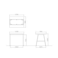 【軒先渡し】ニシキ工業 ハイテーブル 幅1200×奥行900×高さ1000mm ウォールナット ABSY-B1290H-WN 1台（直送品）