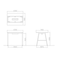 【軒先渡し】ニシキ工業 ハイテーブル 幅1200×奥行900×高さ1000mm ティンバー ABSY-B1290HW-TB 1台（直送品）