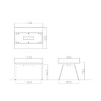 【軒先渡し】ニシキ工業 ミーティングテーブル 幅1200×奥行900×高さ720mm ホワイトグレイン ABSY-B1290W-WG 1台（直送品）