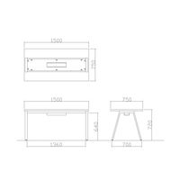 【軒先渡し】ニシキ工業 ミーティングテーブル 幅1500×奥行750×高さ720mm マットグレイ ABSY-B1575W-MG 1台（直送品）