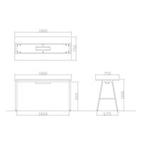 【軒先渡し】ニシキ工業 ハイテーブル 幅1800×奥行750×高さ1000mm マットグレイ ABSY-B1875HW-MG 1台（直送品）