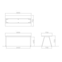 【軒先渡し】ニシキ工業 ミーティングテーブル 幅1800×奥行750×高さ720mm オフホワイト ABSY-B1875-OW 1台（直送品）