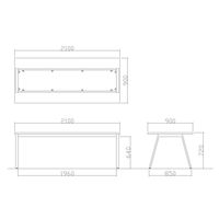 【軒先渡し】ニシキ工業 ミーティングテーブル 幅2100×奥行900×高さ720mm ダークウッド ABSY-B2190-DW 1台（直送品）