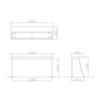 【軒先渡し】ニシキ工業 カウンターテーブル 幅1500×奥行450×高さ720mm ウォールナット ABSY-H1545-WN 1台（直送品）