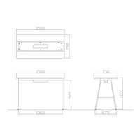 【軒先渡し】ニシキ工業 ハイテーブル 幅1500×奥行750×高さ1000mm ダークウッド ABSY-H1575HW-DW 1台（直送品）
