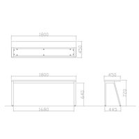 【軒先渡し】ニシキ工業 カウンターテーブル 幅1800×奥行450×高さ720mm ウォールナット ABSY-H1845-WN 1台（直送品）