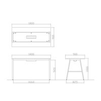 【軒先渡し】ニシキ工業 ハイテーブル 幅1800×奥行900×高さ1000mm ティンバー ABSY-H1890HW-TB 1台（直送品）