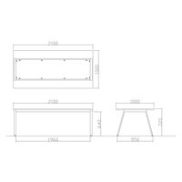 【軒先渡し】ニシキ工業 ミーティングテーブル 幅2100×奥行1000×高さ720mm ダークウッド ABSY-H2110-DW 1台（直送品）