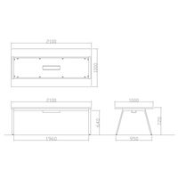 【軒先渡し】ニシキ工業 ミーティングテーブル 幅2100×奥行1000×高さ720mm マットグレイ ABSY-H2110W-MG 1台（直送品）