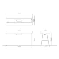 【軒先渡し】ニシキ工業 ハイテーブル 幅2100×奥行750×高さ1000mm ホワイトグレイン ABSY-H2175HW-WG 1台（直送品）