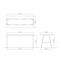 【軒先渡し】ニシキ工業 ハイテーブル 幅2100×奥行900×高さ1000mm オフホワイト ABSY-H2190H-OW 1台（直送品）
