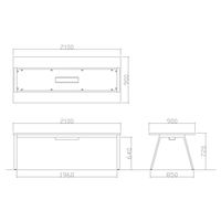 【軒先渡し】ニシキ工業 ミーティングテーブル 幅2100×奥行900×高さ720mm ホワイトグレイン ABSY-H2190W-WG 1台（直送品）