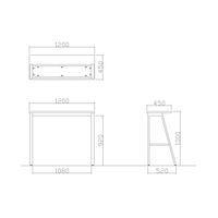 【軒先渡し】ニシキ工業 ハイカウンターテーブル 幅1200×奥行450×高さ1000mm ライトオーク ABSY-S1245H-LO 1台（直送品）