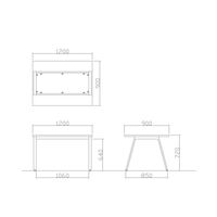 【軒先渡し】ニシキ工業 ミーティングテーブル 幅1200×奥行900×高さ720mm スミクロ ABSY-S1290-SK 1台（直送品）