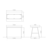 【軒先渡し】ニシキ工業 ハイテーブル 幅1500×奥行900×高さ1000mm マットグレイ ABSY-S1590H-MG 1台（直送品）
