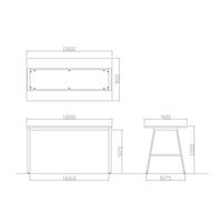 【軒先渡し】ニシキ工業 ハイテーブル 幅1800×奥行900×高さ1000mm ダークウッド ABSY-S1890H-DW 1台（直送品）