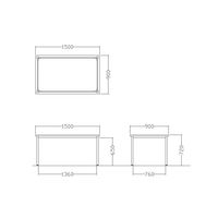 【軒先渡し】ニシキ工業 ミーティングテーブル 幅1500×奥行900×高さ720mm ダークウッド AEK-B1590-DW 1台（直送品）