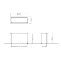 【軒先渡し】ニシキ工業 カウンターテーブル 幅1200×奥行450×高さ720mm オフホワイト AEK-H1245-OW 1台（直送品）