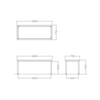 【軒先渡し】ニシキ工業 ミーティングテーブル 幅1800×奥行750×高さ720mm ティンバー AEK-H1875-TB 1台（直送品）