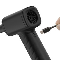 電動エアダスター 充電式 風量&角度調節機能 折りたたみ可能 ブラック DAD-101BK 充電ケーブル付属 1個 ナカバヤシ