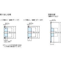 椿本チエイン RS50 スプロケット 1Bタイプ RS50ー1B23TQ 1セット(2個)（直送品）