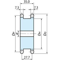椿本チエイン RS40 スプロケット SDタイプ(単列2本掛け) RS40ーSD15TQ 1セット(2個)（直送品）