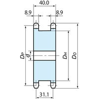 椿本チエイン RS50 スプロケット SDタイプ(単列2本掛け) RS50ーSD20TQ 1個（直送品）