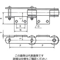 椿本チエイン 汎用大形コンベヤチェーン(DT仕様) RF430ーDTーA2ーPL 1セット(3個)（直送品）