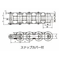 椿本チエイン 倍速チェーン スナップカバー付 RF2060VRーSCーJL 1セット(4個)（直送品）