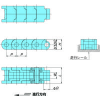 椿本チエイン プラブロックチェーン RSP形 RSP40PーPLAーJPD 1セット(61個)（直送品）