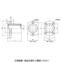 日本ベアリング スライドブッシュ SMTーE形(シングル・二面取りフランジ形・インロー付) SMT16UUーE SMT16UU-E 1個（直送品）