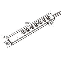 延長コード 電源タップ 2m 3P（ピン） 7個口 マグネット ライトグレー TAP-RE10SPUN サンワサプライ 1本（直送品）