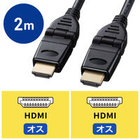 HDMIケーブル 2m ハイスピード （3Dコネクタ） KM-HD20-3D20N 1個 サンワサプライ