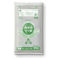 ゴミ袋 100％再生原料 地球を守り袋 グレー 半透明 90L 1セット（50枚：10枚入×5袋）富士カガク