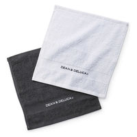 DEAN ＆ DELUCA　ハンドタオル ホワイト・チャコールグレー 約30×30cm 1セット（各色1枚）