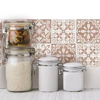 S&Cコーポレーション タイルステッカー ブラウン 約295mm×195mm ITLA61 1セット(6枚)（直送品）