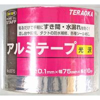 寺岡製作所 アルミテープつや有 シルバー 0.1mm×75mm×10m No.8370-75 1セット(4巻)（直送品）