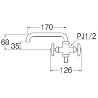 SANEI 二口横形自在水栓 JE20Aー13 1個（直送品）