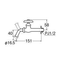 SANEI 万能ホーム胴長水栓 JY22Jー13 1セット(2個)（直送品）