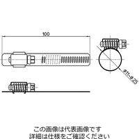 SANEI ステンホースバンド PD10ーS 1セット(16個:2個×8パック)（直送品）