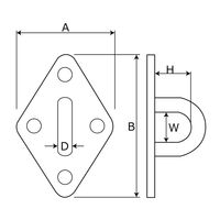 アイアイ 菱形プレート ステンレス 15ー132 6MM 1セット(6個)（直送品）