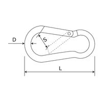 アイアイ スプリングフック ステンレス 15ー411 10×100 1セット(4個)（直送品）