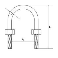 アイアイ Uボルト 15ー800 3/8×1 1/2 (38Φ用) 1セット(24個)（直送品）