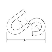 和気産業 Sフック ステンレス BKー695 8mm×70mm 1セット(10個)（直送品）