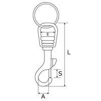 和気産業 リング付回転スナップ 59mm BK-599 1セット(8個)（直送品）