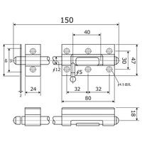 和気産業 ユニクロ強力丸落 150mm BK-319 1セット(4個)（直送品）