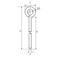 和気産業 O型アンカー 6×250mm 鉄 BK-295 1セット(20本)（直送品）